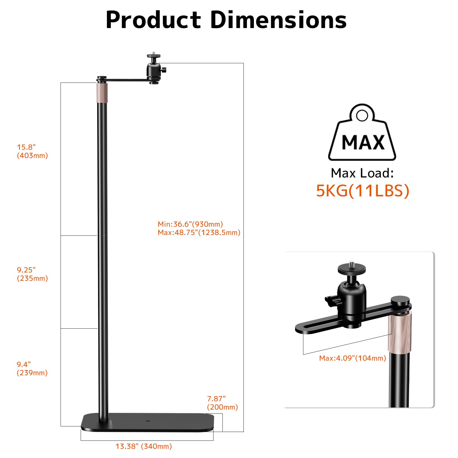 Universal Adjustable Projector Stand with 360° Rotation
