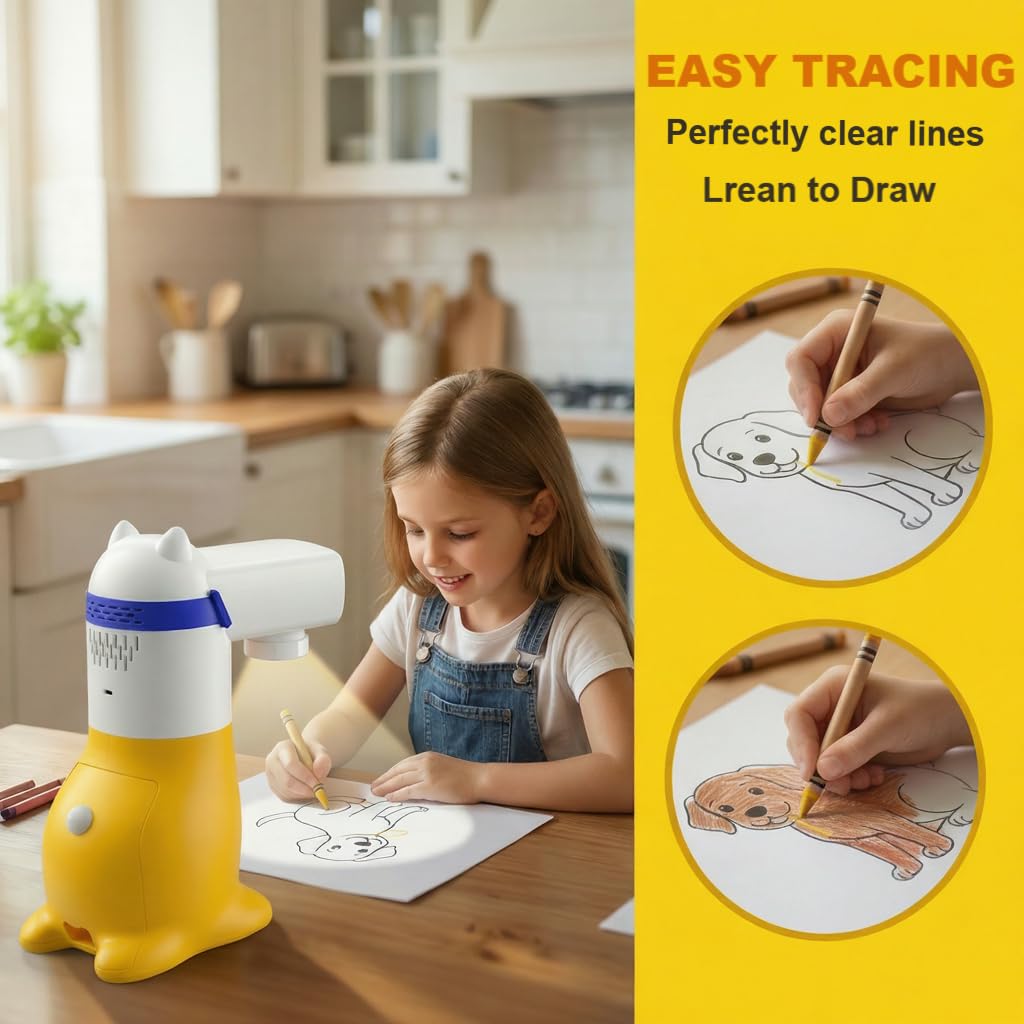 AI Drawing Projector for Kids with Smart Sketch & Voice Control