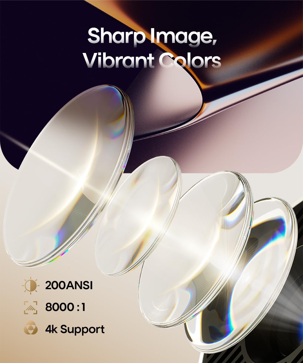 Mini 4K Smart Projector with WiFi 6 & Bluetooth 5.4