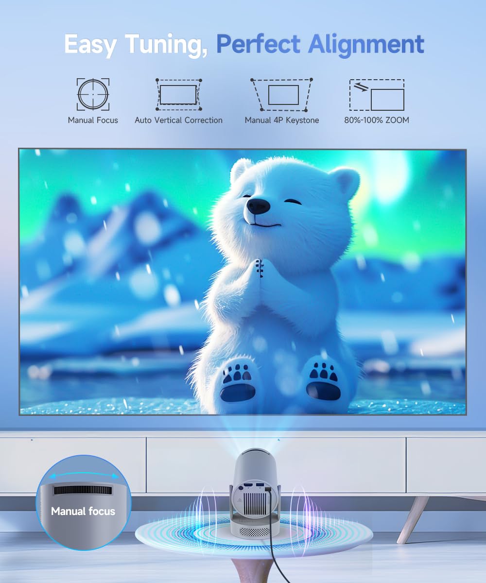 Mini 4K Projector with WiFi 6 & Bluetooth 5.4