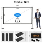 120-Inch Portable Outdoor Projector Screen with Stand