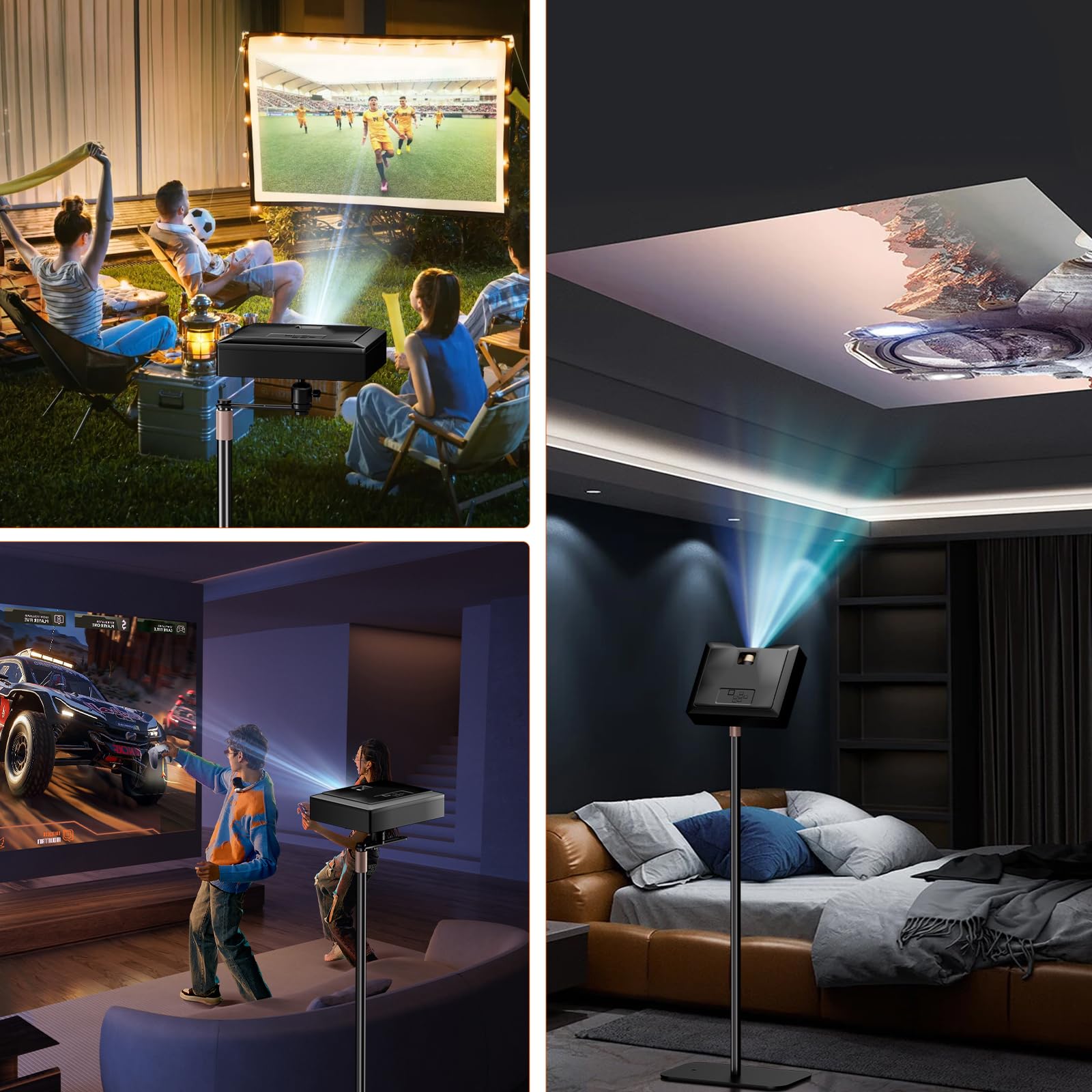 Universal Adjustable Projector Stand with 360° Rotation