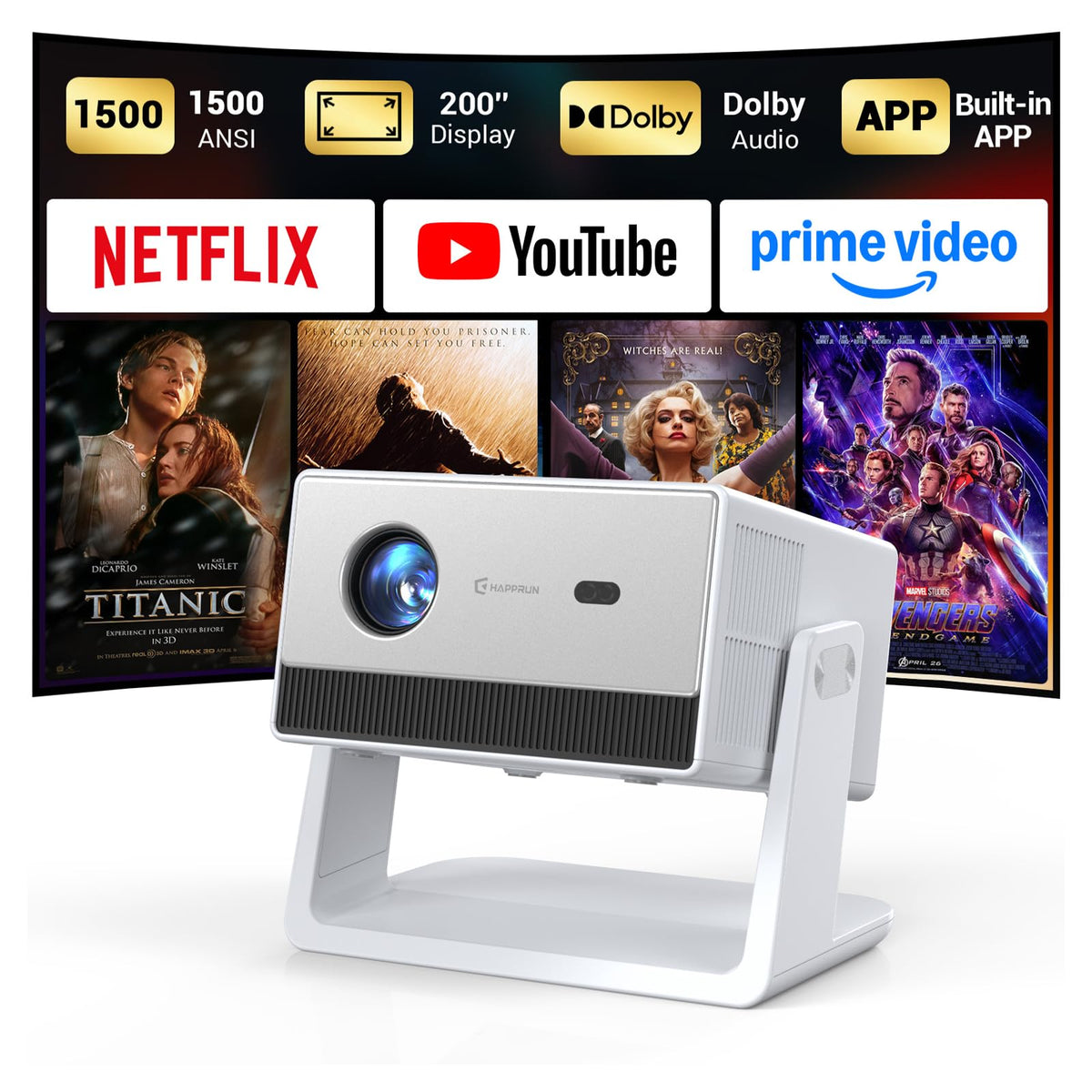 4K Smart Mini Projector with WiFi & Bluetooth
