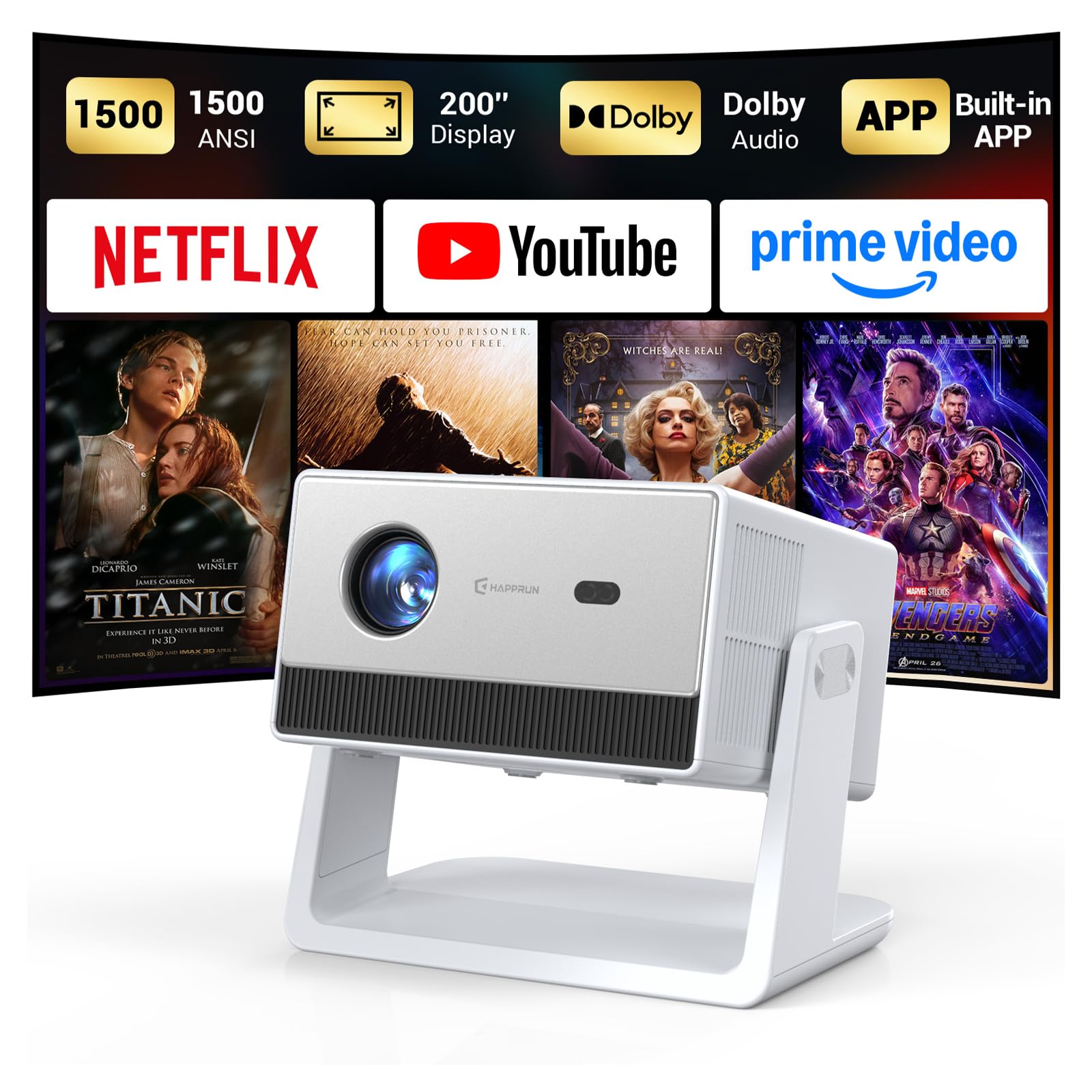 4K Smart Mini Projector with WiFi & Bluetooth