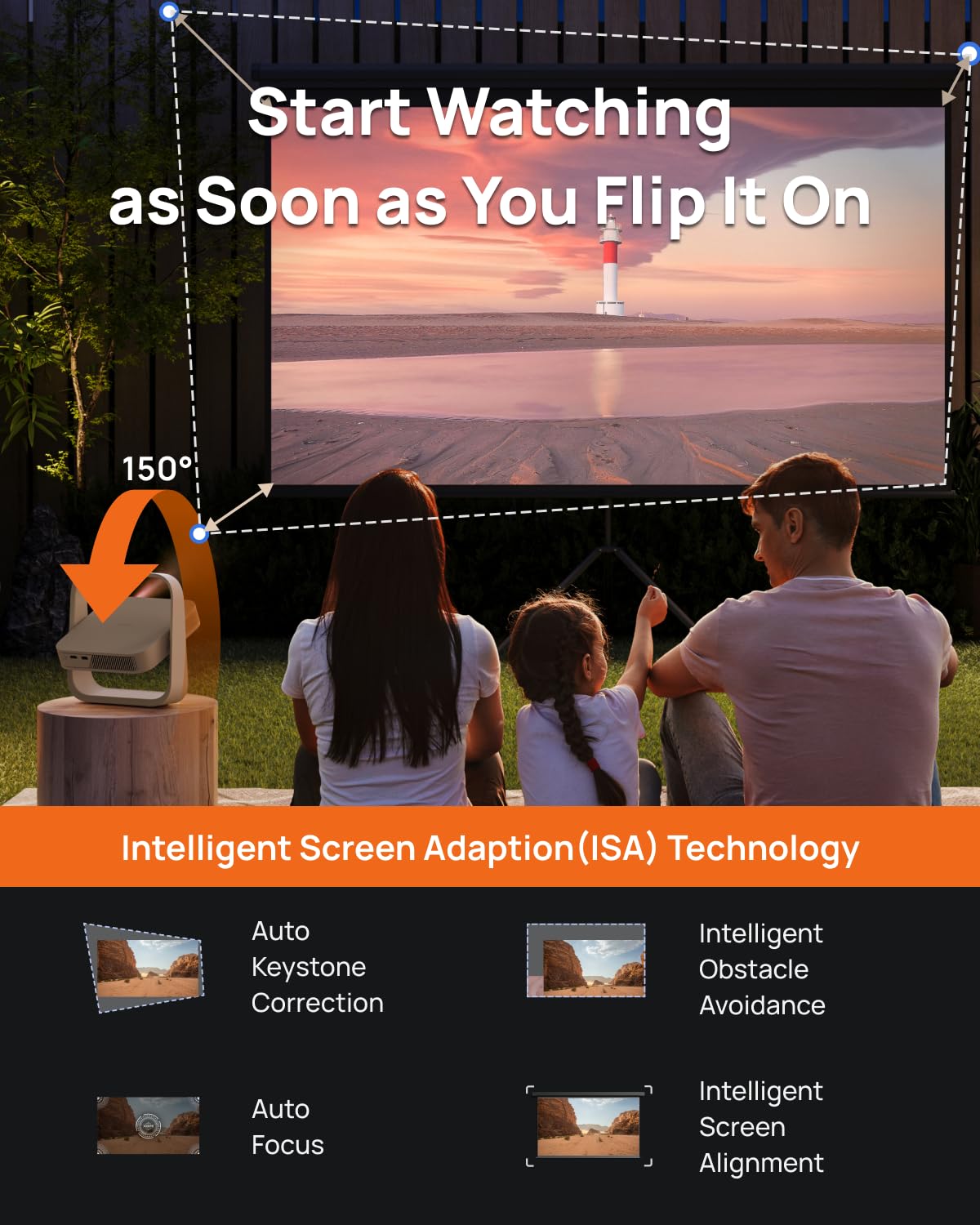 Horizon 1080P FHD Projector & Elfin Flip Portable Projector