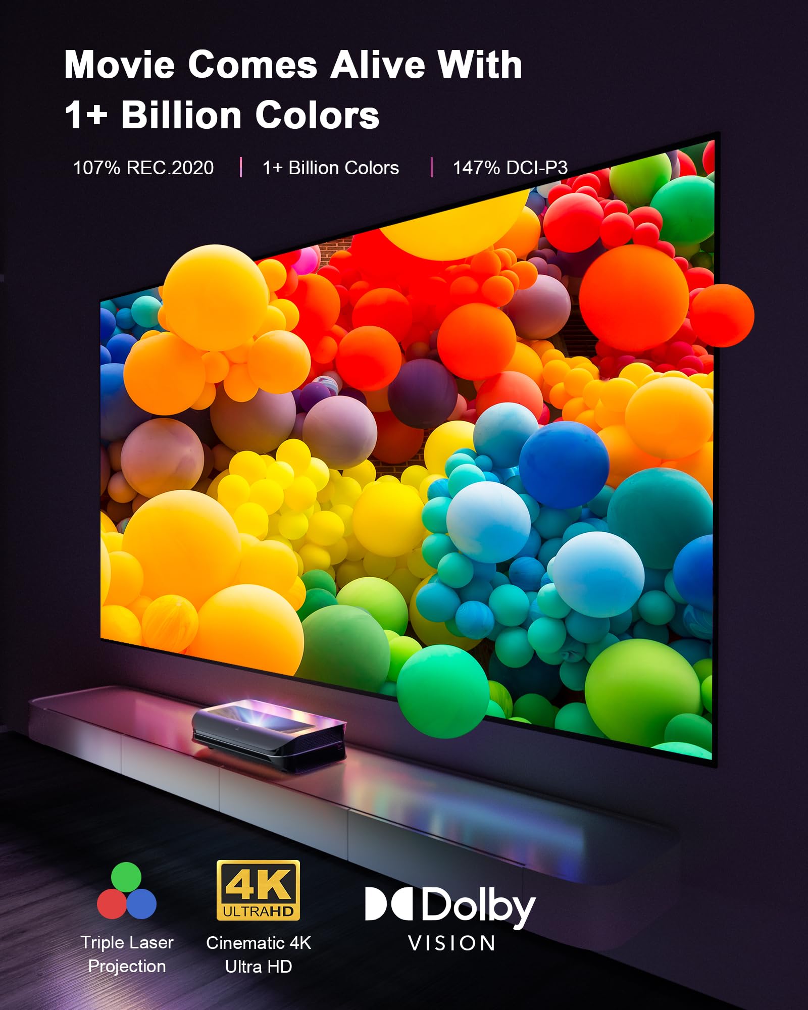 4K UHD Ultra Short Throw Triple Laser Projector