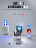 Smart 4K Mini Projector with WiFi & Bluetooth