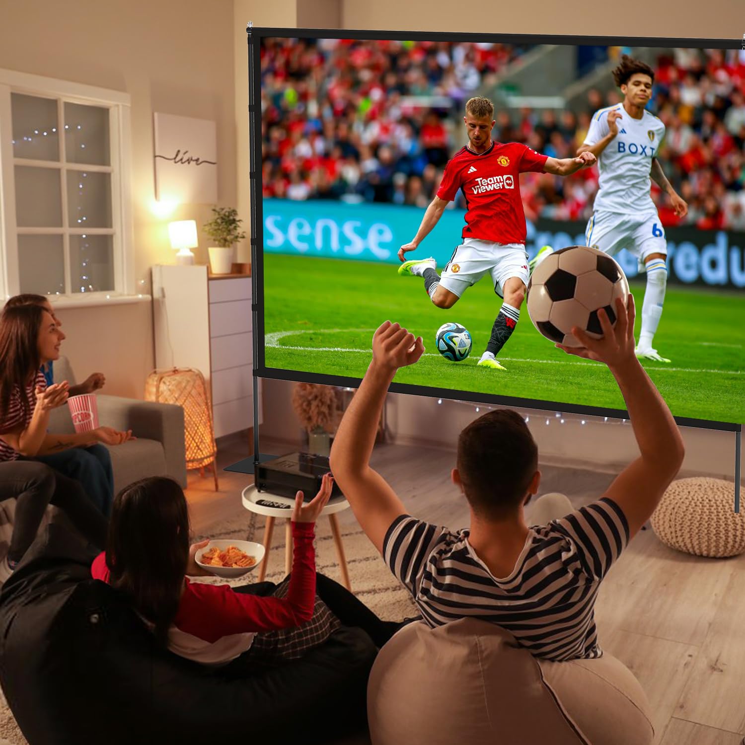 120-Inch Portable Outdoor Projector Screen with Stand
