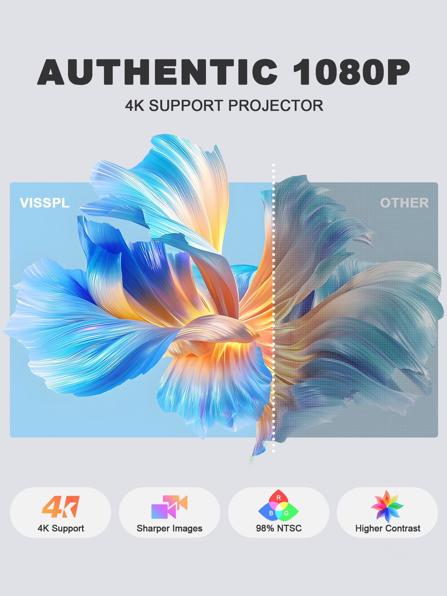 2000 ANSI 4K Smart Mini Projector with Auto Focus