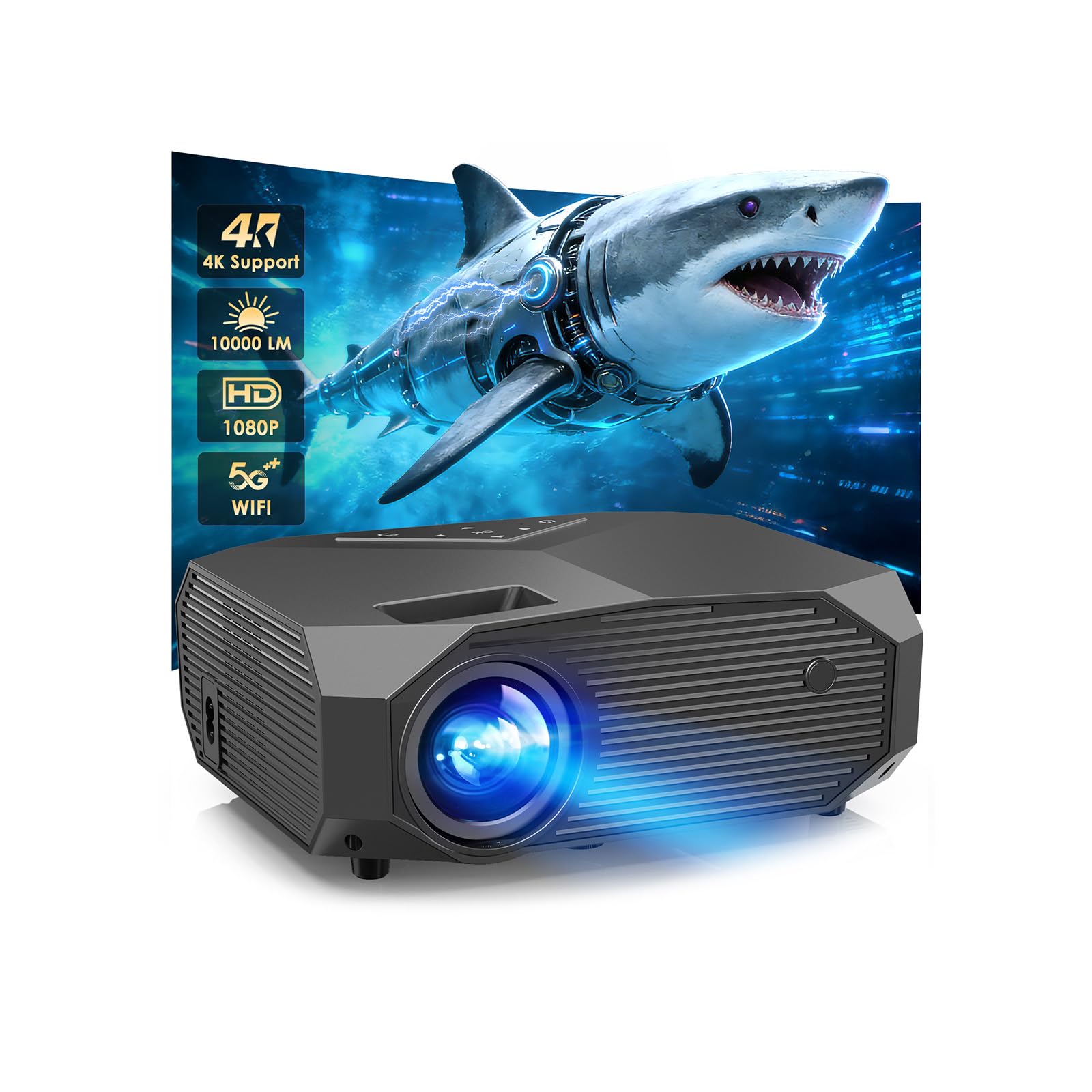 Native 1080P Outdoor Projector with WiFi & Bluetooth
