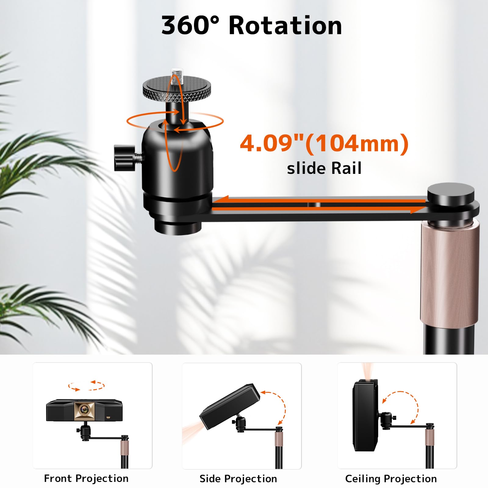 Universal Adjustable Projector Stand with 360° Rotation