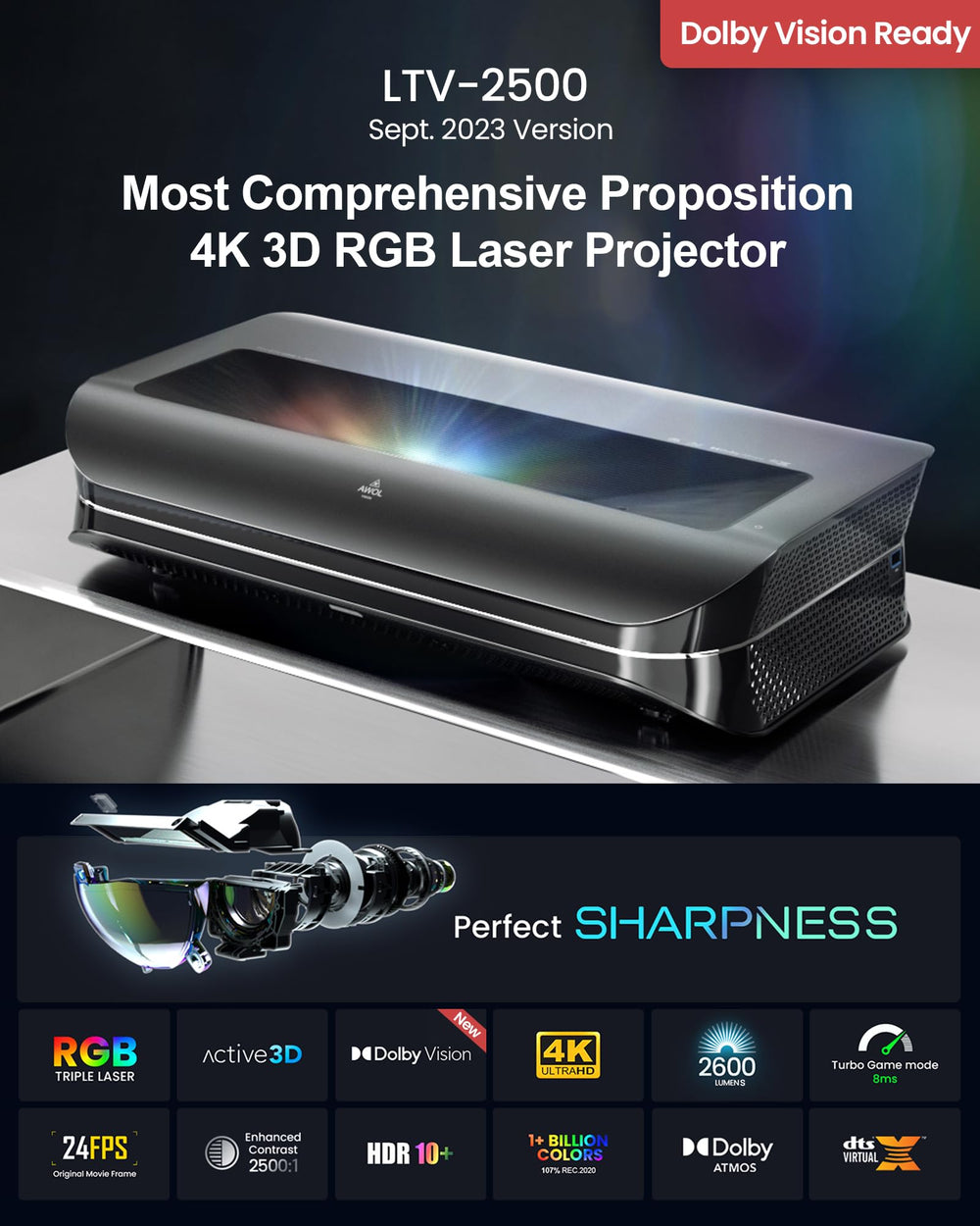 4K UHD Ultra Short Throw Triple Laser Projector