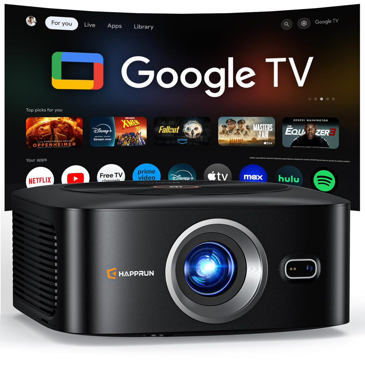 1500 ANSI 4K Smart Home Theater Projector