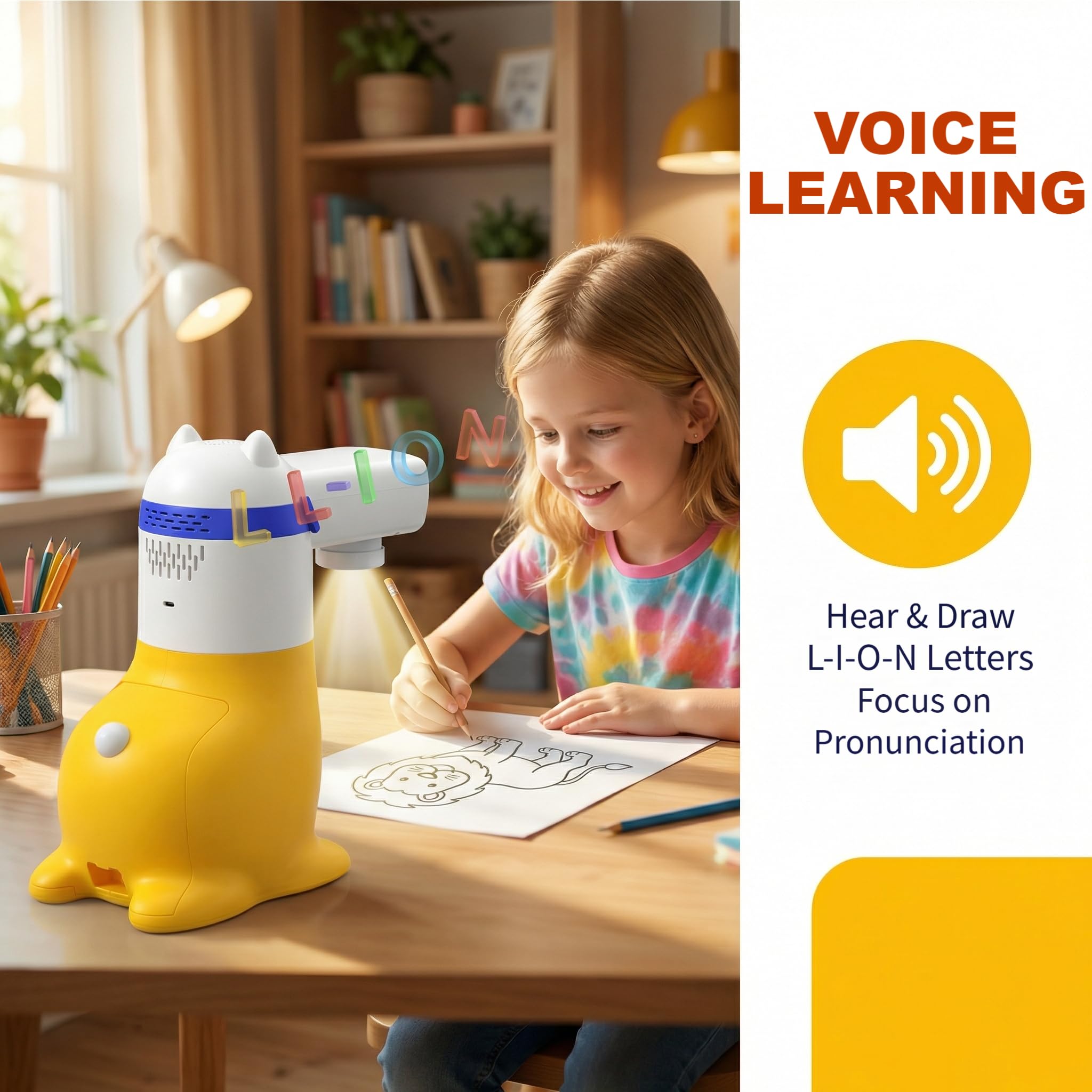 AI Drawing Projector for Kids with Smart Sketch & Voice Control