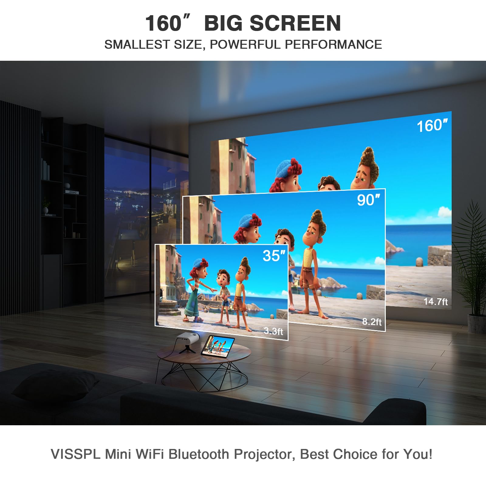 Full HD Mini Projector with Tripod