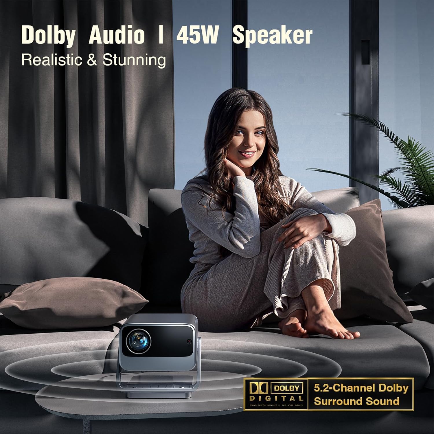 4K Smart Projector with Auto Focus & WiFi Bluetooth