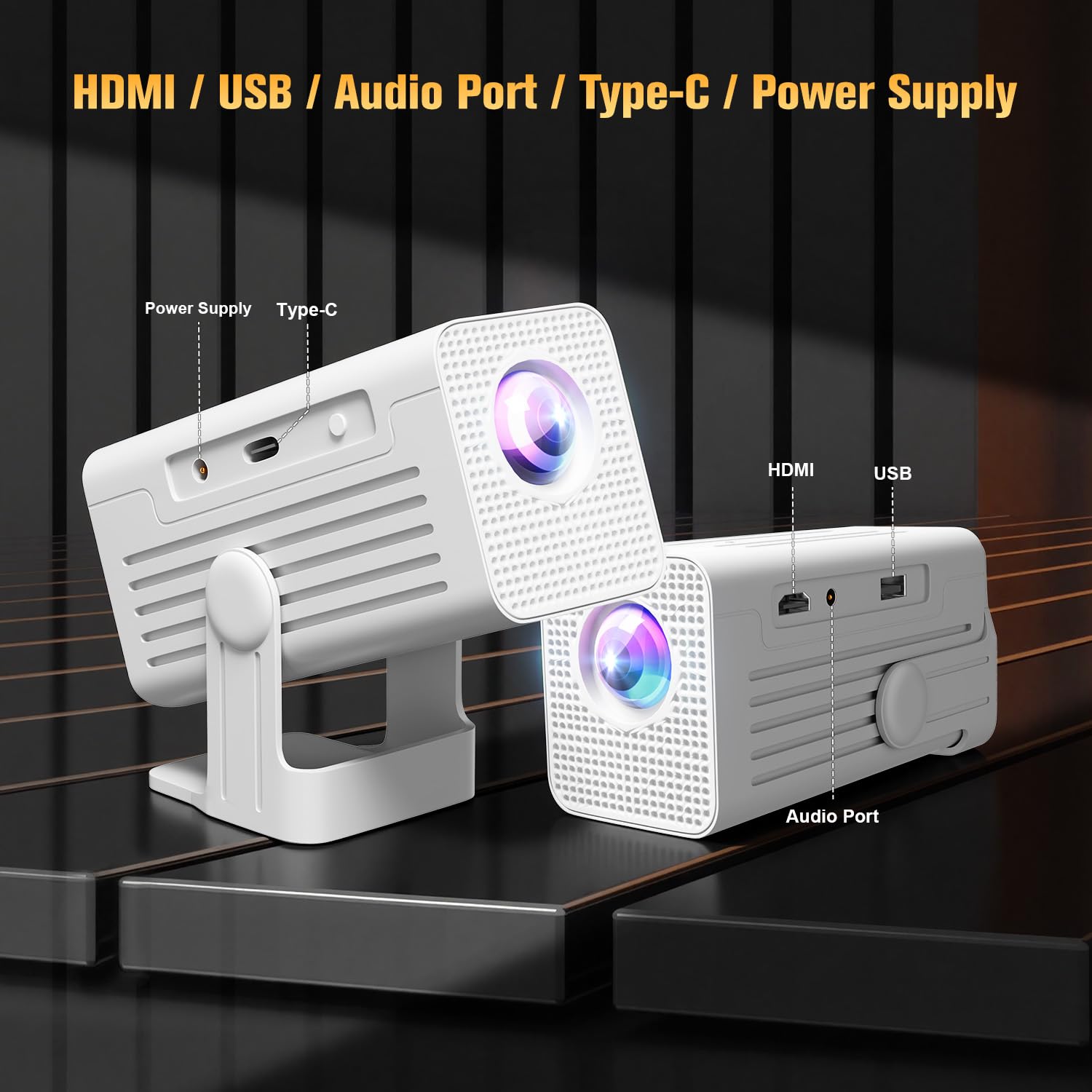 4K Smart Mini Projector with WiFi & Bluetooth