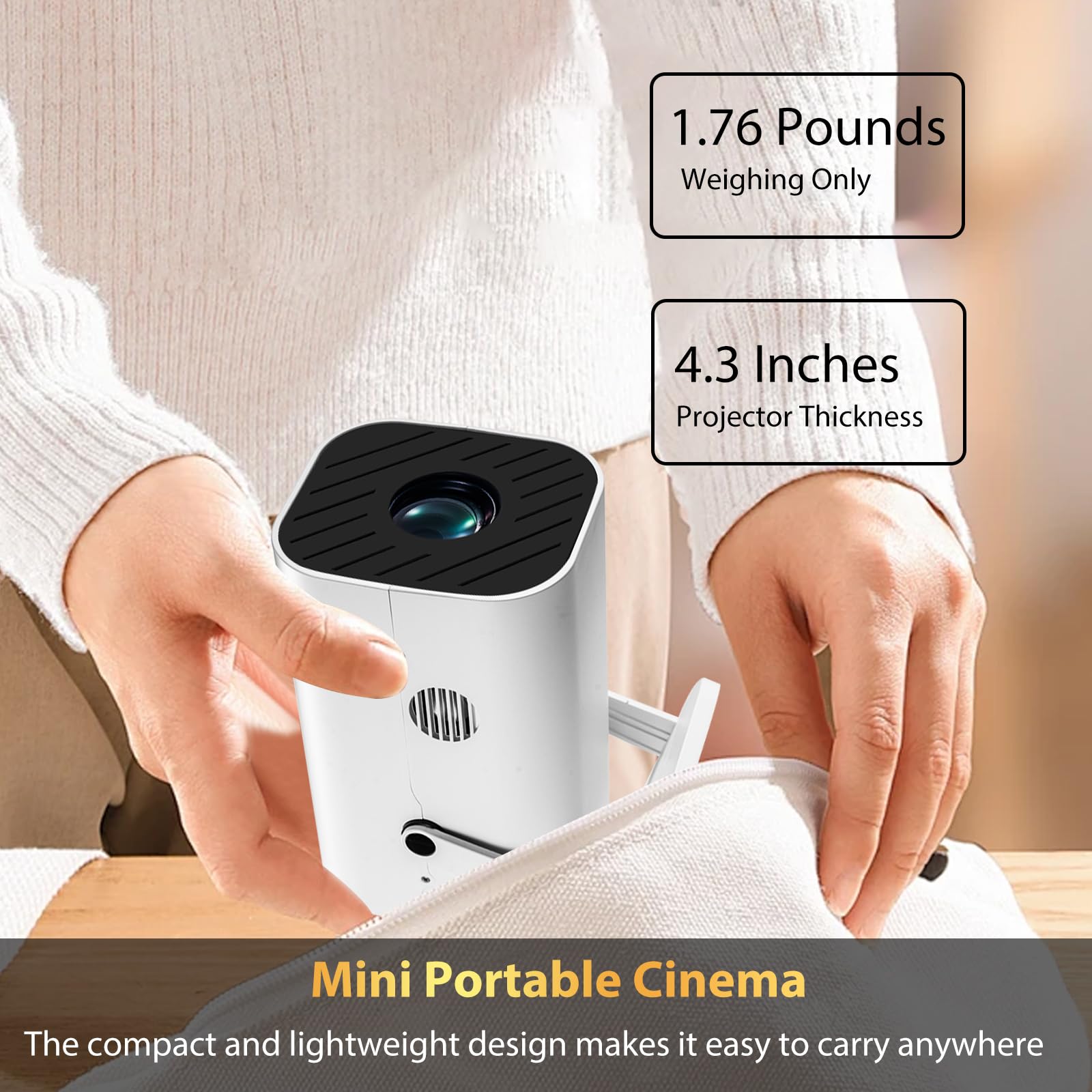 1080P Smart Mini Projector with WiFi & Bluetooth