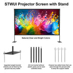 120-Inch Portable Outdoor Projector Screen with Stand