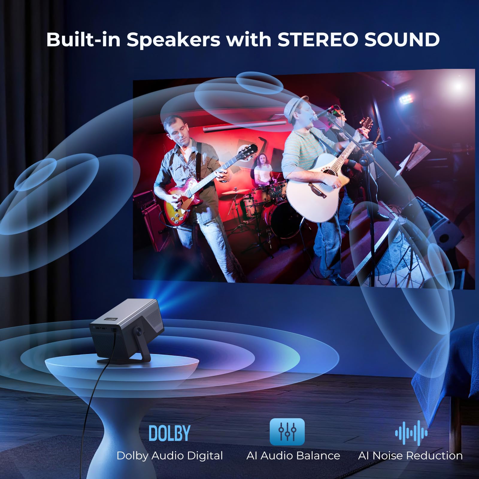 2000 ANSI Native 1080P Smart Projector with Auto Focus