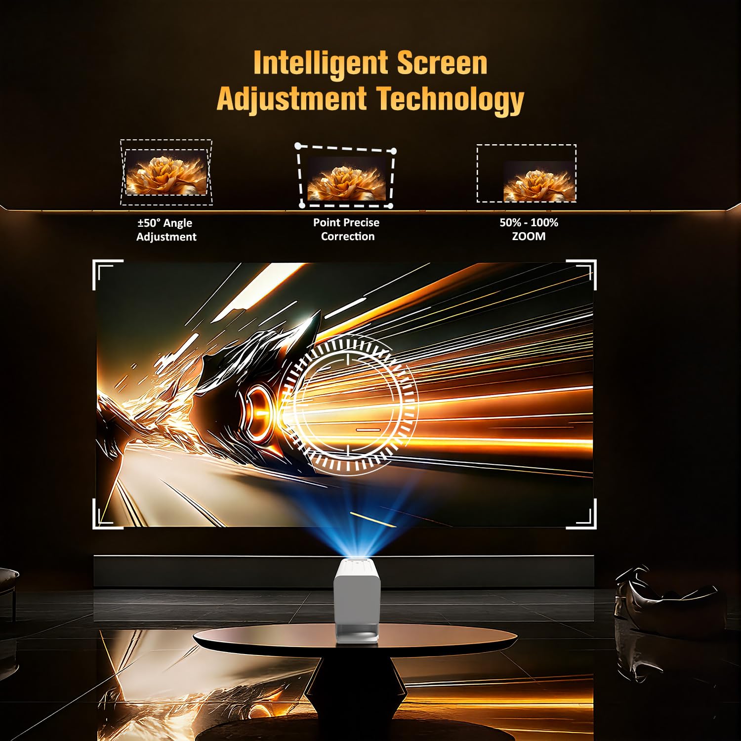 4K Smart Mini Projector with WiFi & Bluetooth