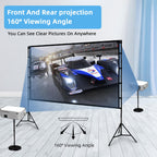 120-Inch Portable 4K Projector Screen with Stand