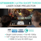 Compact 4K UHD Ultra Short Throw Gaming Projector