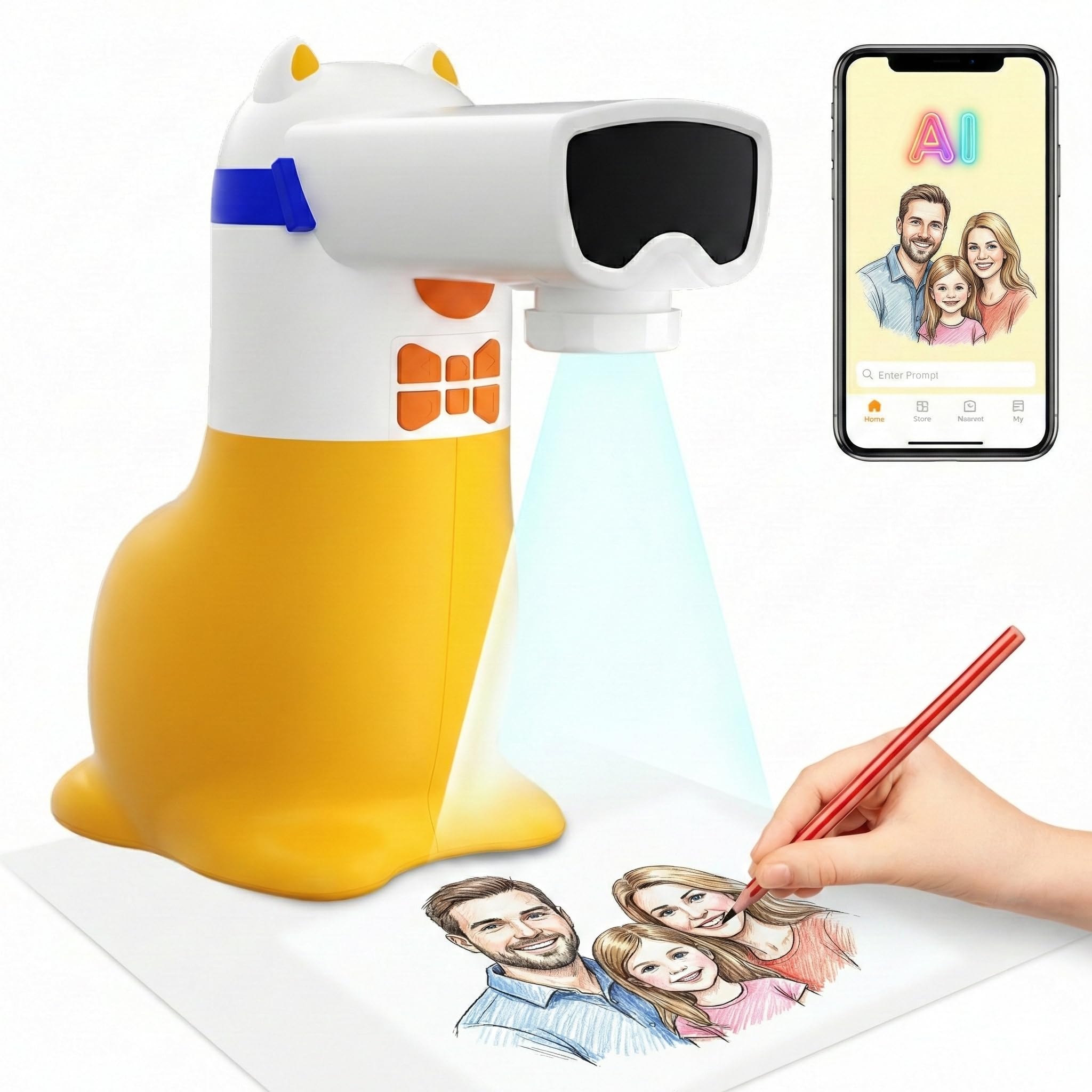 AI Drawing Projector for Kids with Smart Sketch & Voice Control