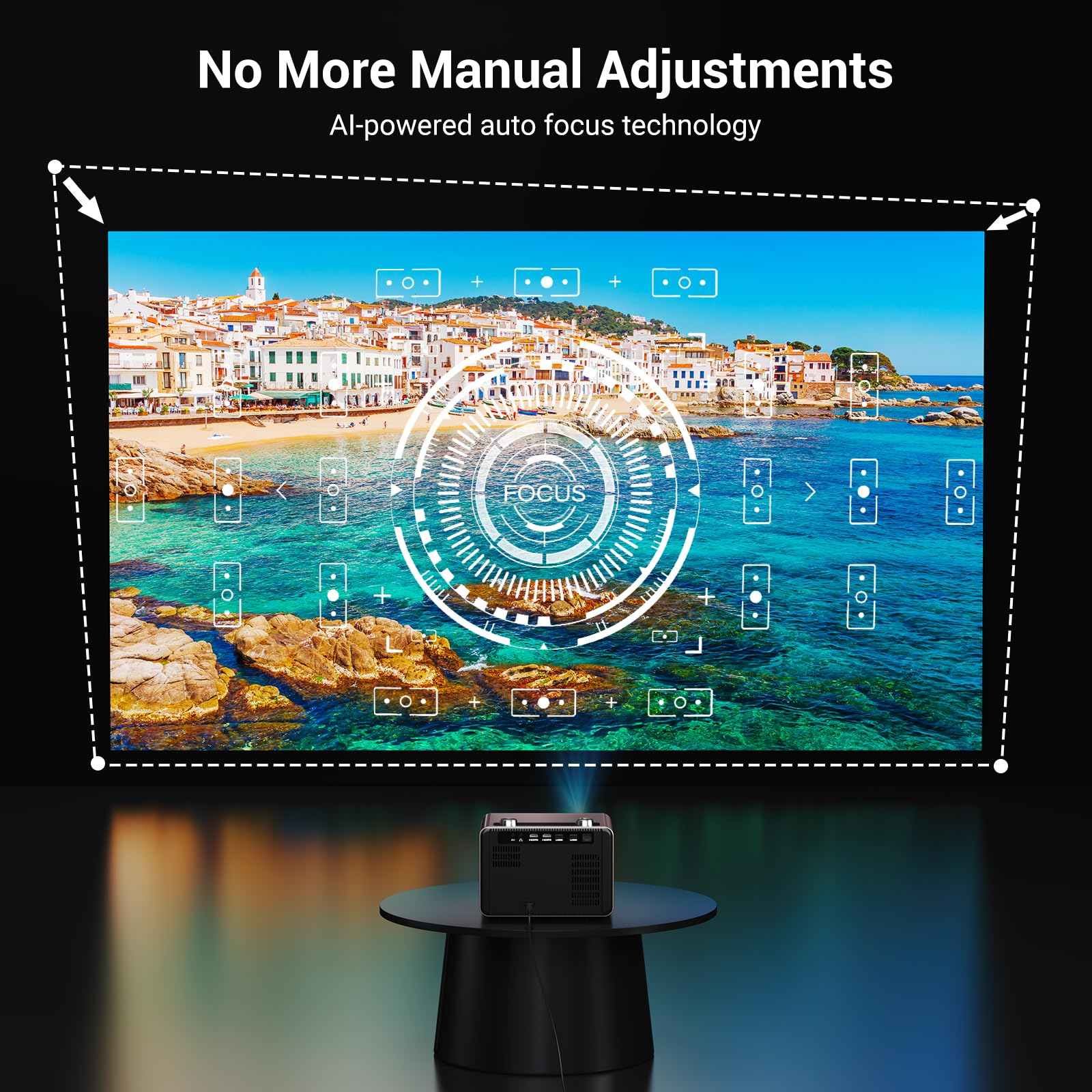 2000 ANSI Native 1080P Smart Projector with Auto Focus
