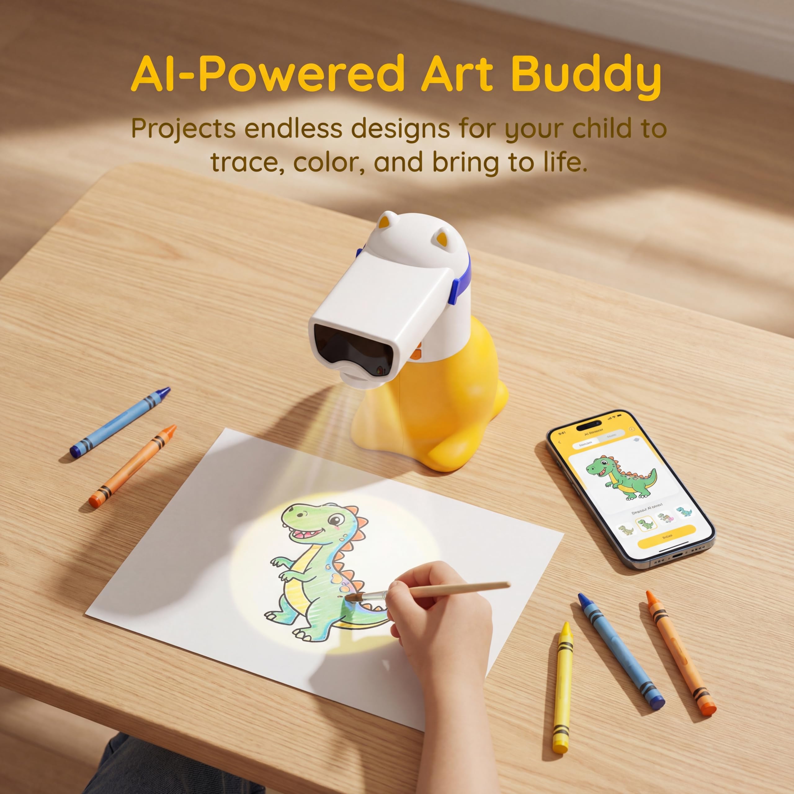 AI Drawing Projector for Kids with Smart Sketch & Voice Control
