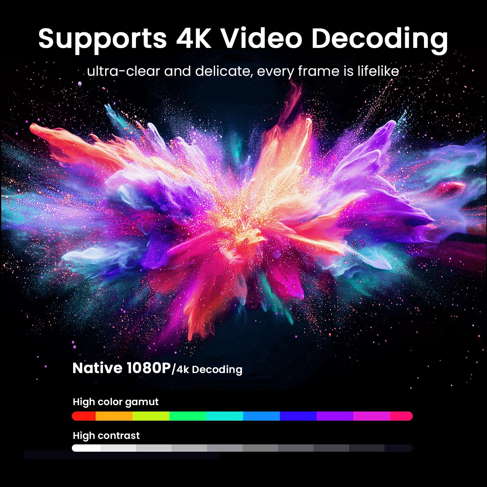 4K Smart Mini Projector with WiFi & Bluetooth