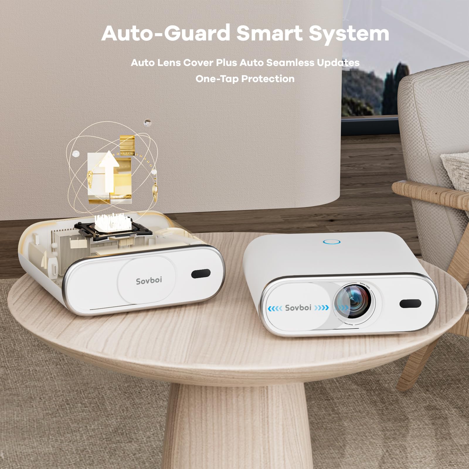 1800 ANSI 4K Smart Projector with Auto Focus & Google TV