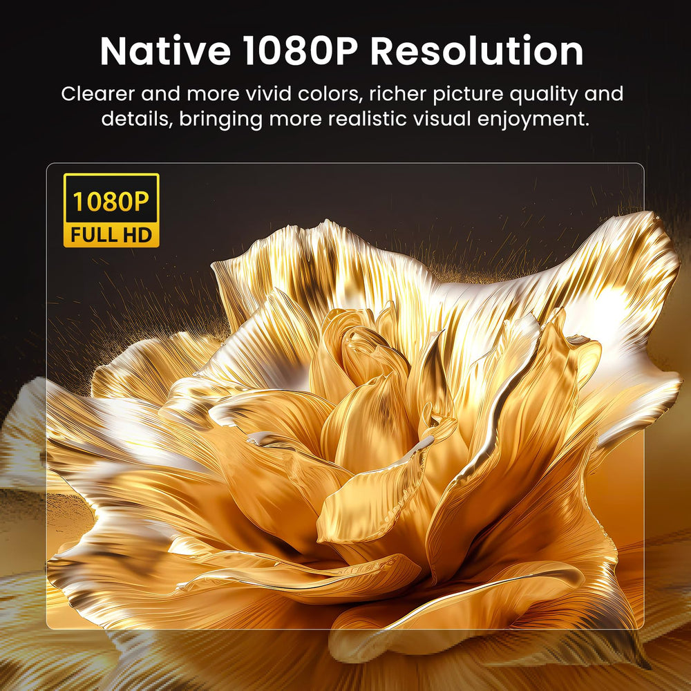Native 1080P Bluetooth Projector for Home & Outdoor Use