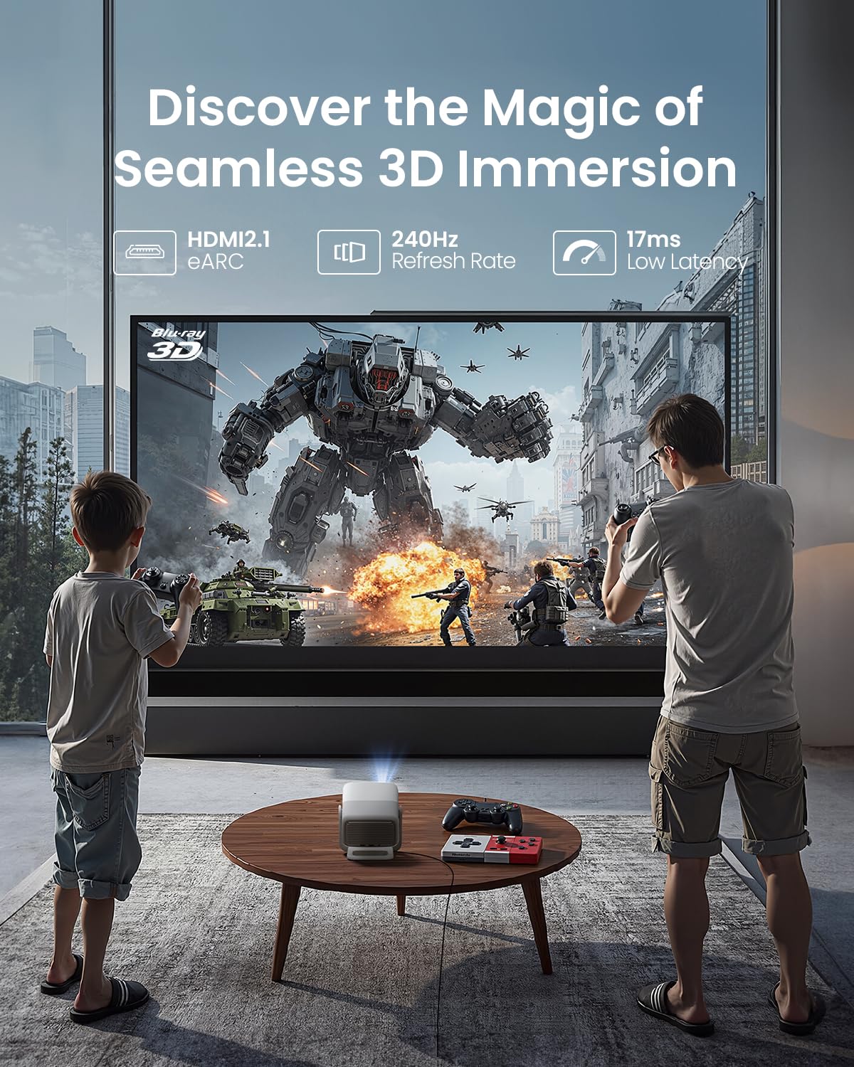 4K Triple Laser Smart Portable Projector