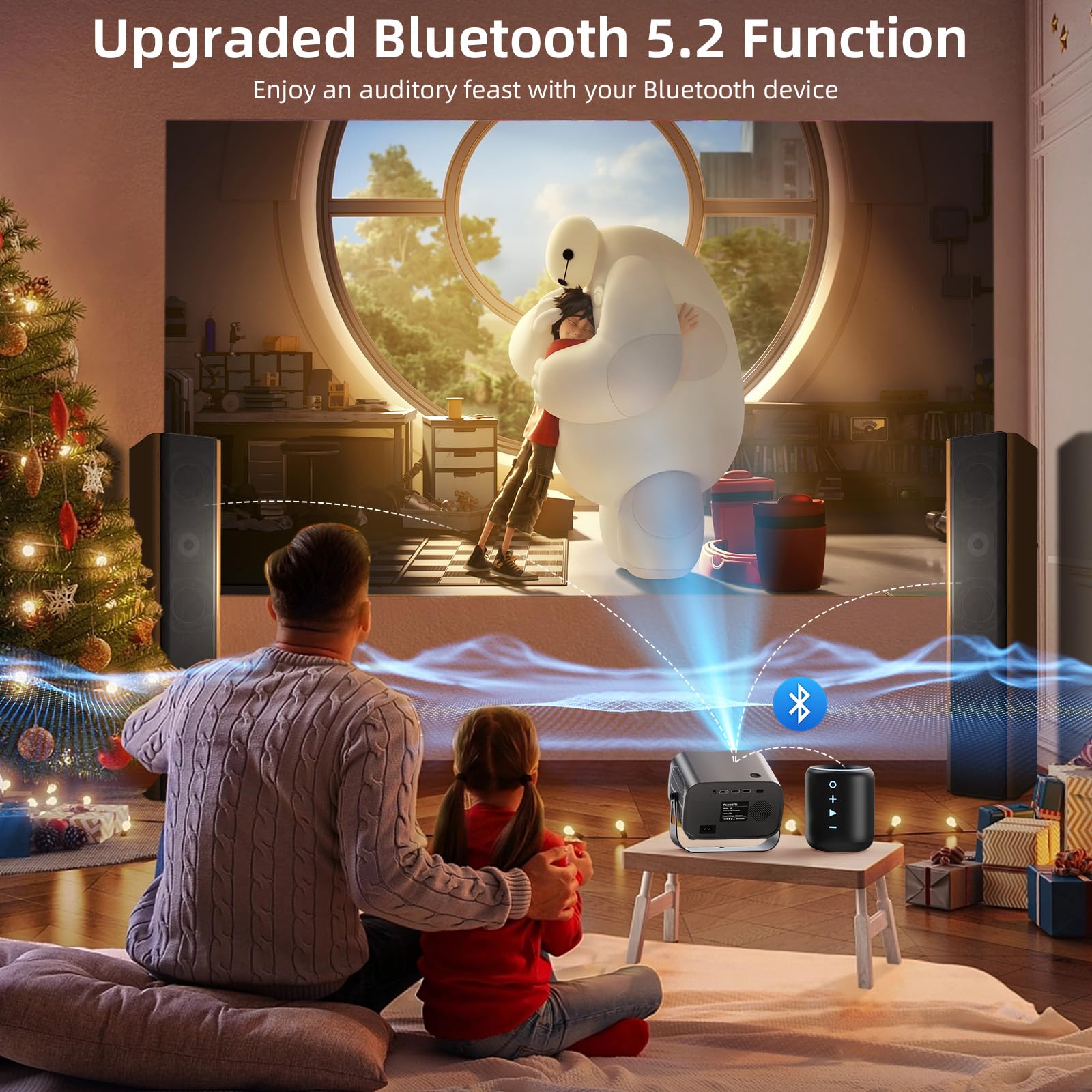 800 ANSI Native 1080P Smart Projector with WiFi & Bluetooth