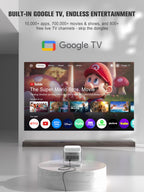 4K Smart Projector with Google TV & WiFi Bluetooth