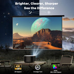 4K Smart Projector with AI Auto Focus & WiFi Bluetooth