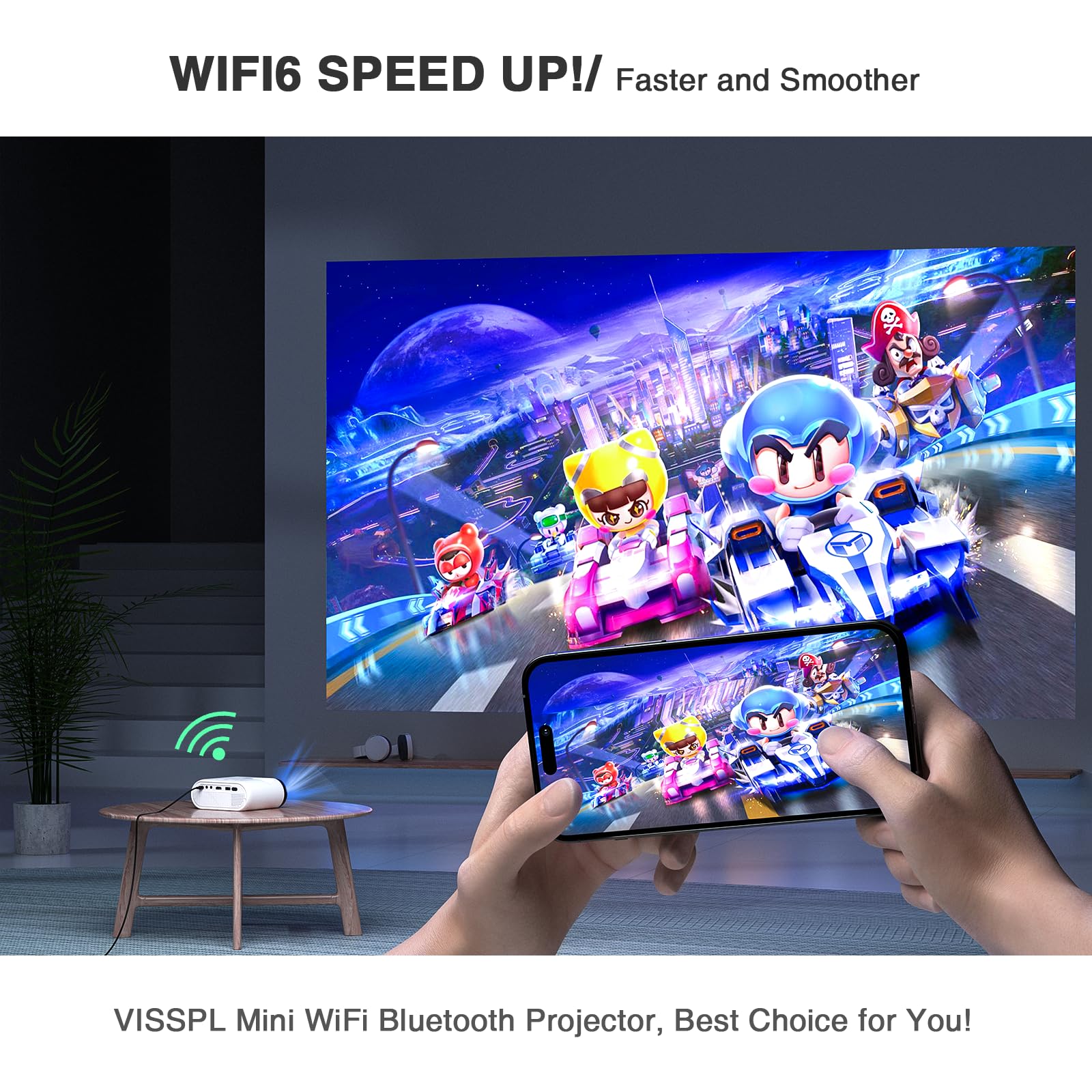 Full HD Mini Projector with Tripod
