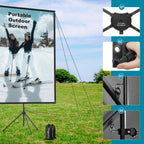 Portable Outdoor Projector Screen with Stand 16:9
